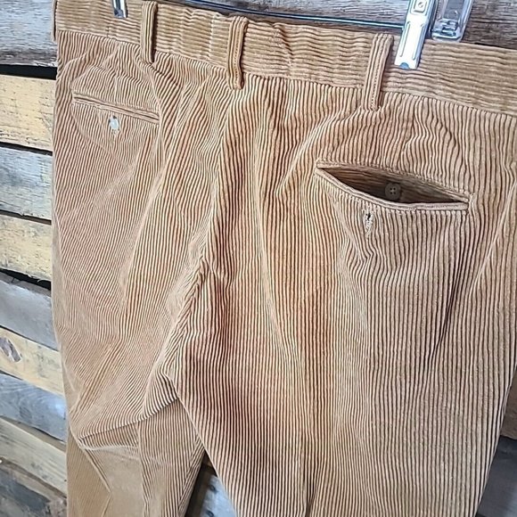 Polo Ralph Lauren Pleated The Ethan Pants Corduroy Men's 40W/30L Brown - Picture 6 of 11